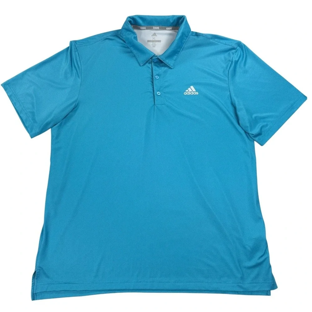 Adidas‎ Golf Polo Shirt Mens XL Blue Performance Stretch Athletic Golf Polo